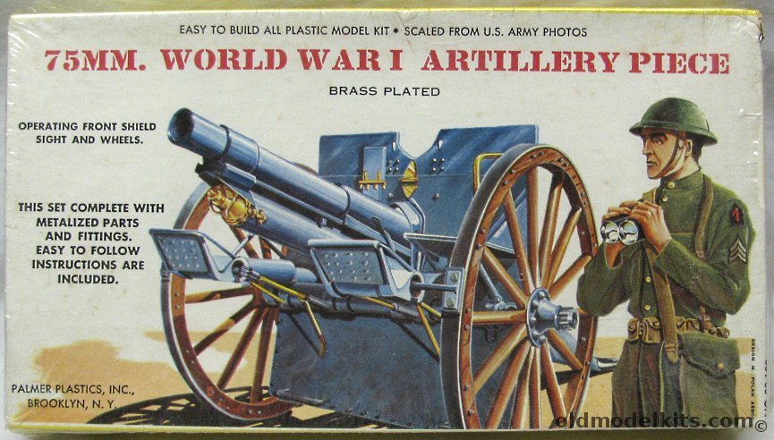 Palmer 1/24 75mm World War I Artillery Piece Brass Plated, 33-100 plastic model kit